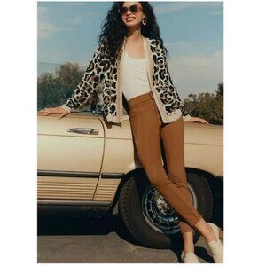 Anthropologie Essential Slim Knit Trousers-Brown Size 6 NWOT